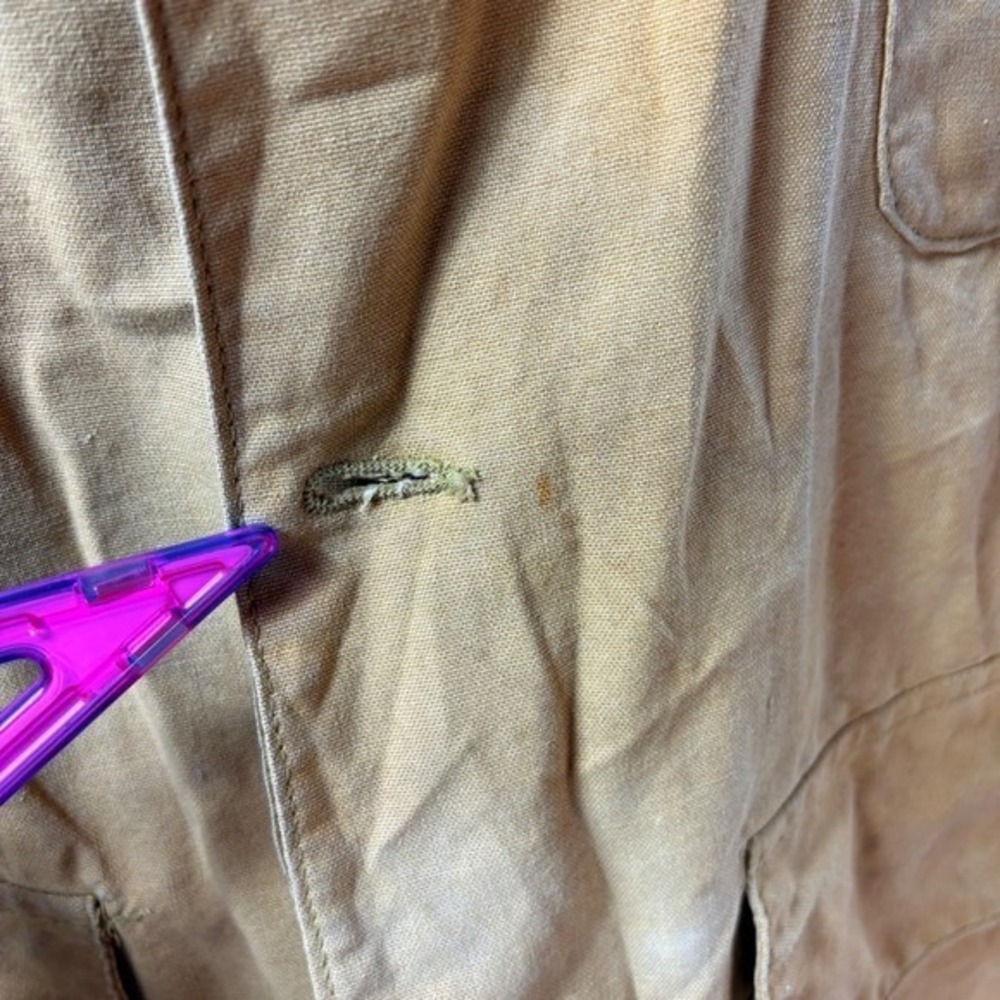 Vintage 60s–70s Military Canvas Field Jacket w/ Button-In Liner Corduroy Collar - Picture 14 of 16